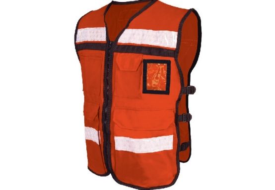 Chaleco Rescatista De Gabardina Abierto – Anaranjado