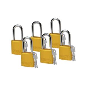 Paquete de 6 Candados, Aluminio - Amarillo
