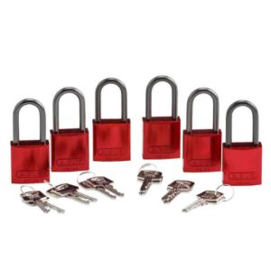 Paquete de 6 Candados, Aluminio - Rojo