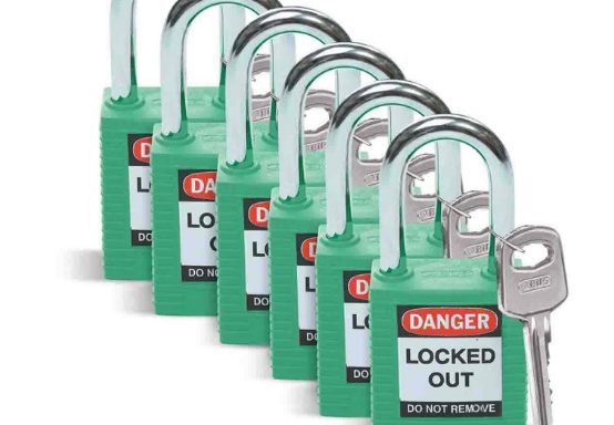 Paquete de 6 Candados, Plástico/Acero – Verde