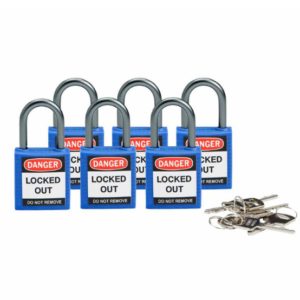 Paquete de 6 Candados, Plástico/Aluminio - Azul