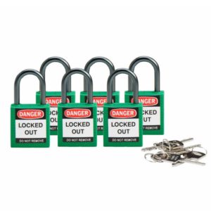 Paquete de 6 Candados, Plástico/Aluminio - Verde
