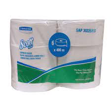 Papel Higiénico Jumbo Roll SCOTT Basic* Economy 400 MTs1x6x400